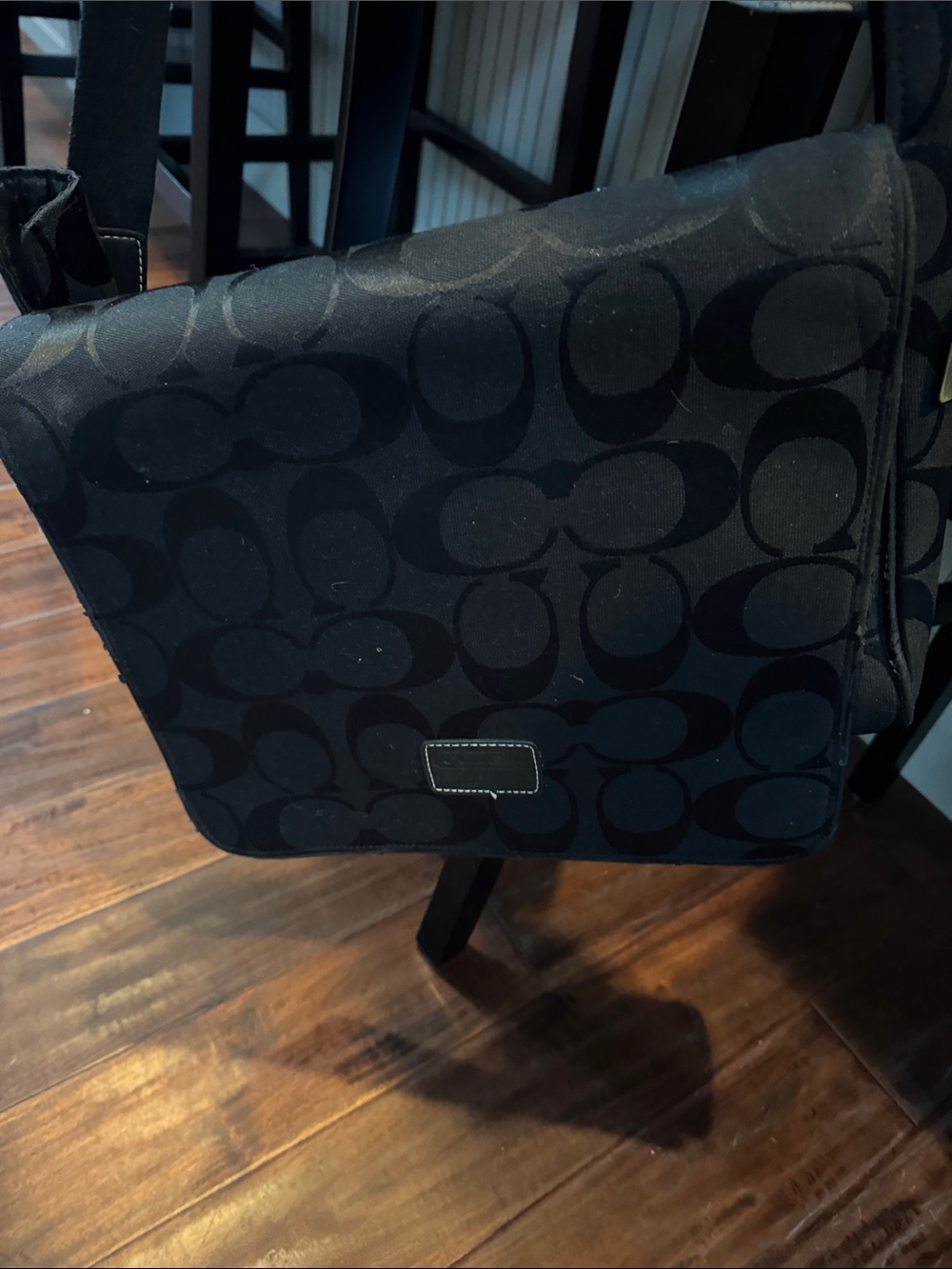 Coach Black Signature Canvas Messenger Bag